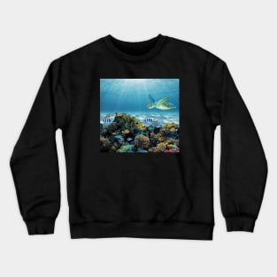 Aquatic Coral Reef Background Crewneck Sweatshirt